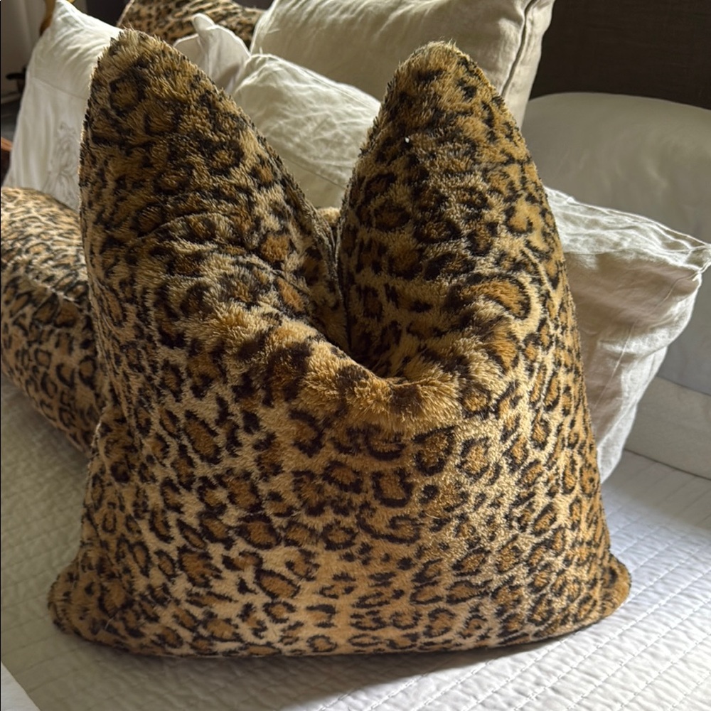 Magaschoni Leopard Print Pillow - Brown and Black (2 Available)